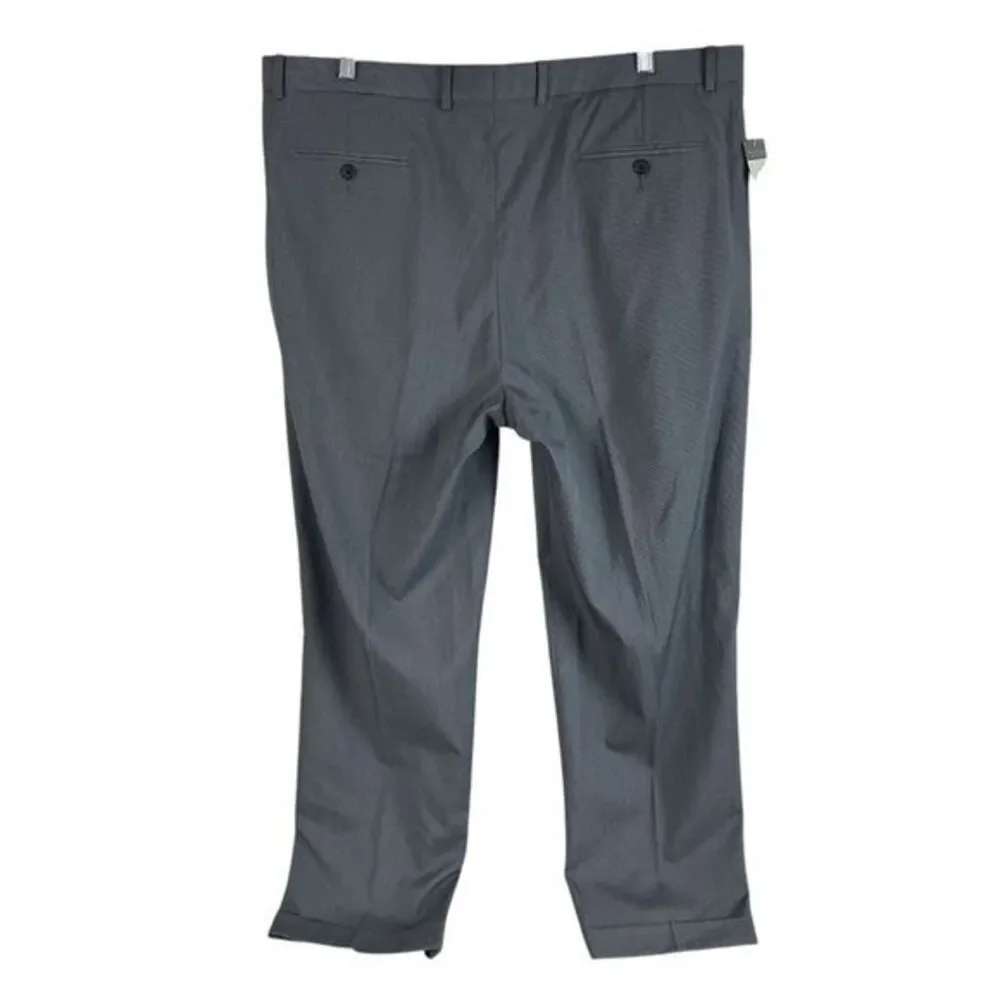 NEW Daniel Cremieux Mens Signature‎ Straight Pleated Dress Pants 40x30 Gray $75